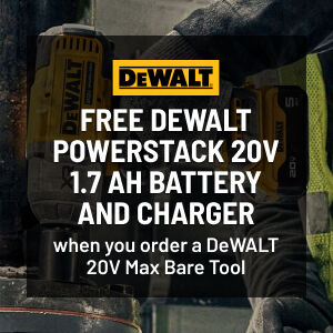 Free DeWALT POWERSTACK 20V 1.7 Ah Battery and Charger